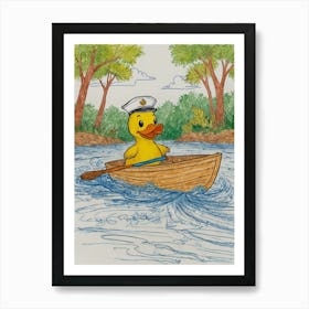 Duck In A Boat 12 Art Print