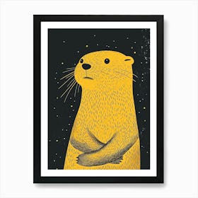 Yellow Otter 3 Art Print