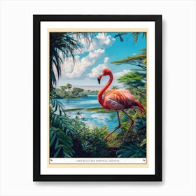 Greater Flamingo Lake Bogoria Baringo Kenya Tropical Illustration 1 Poster Art Print