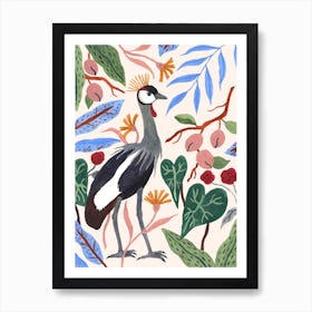 Gray Crowned Crane Art Print