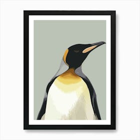 King Penguin Signy Island Minimalist Illustration 3 Art Print