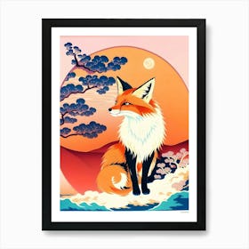 Japanese fox Art Print