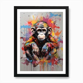 Colorful Monkey Art Print