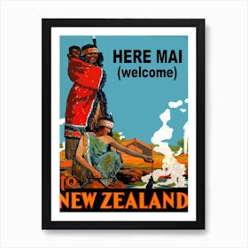 Welcome To New Zealand, Native Family Art Print