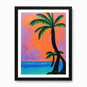 Coconut Tree Cubist Painting Art Print