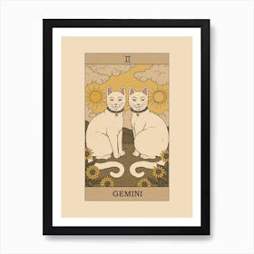 Gemini Cat Art Print