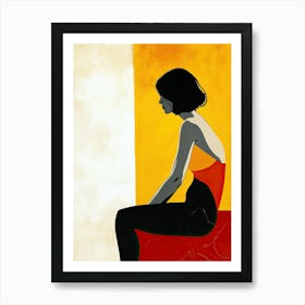 Woman Sitting, Minimalism Art Print