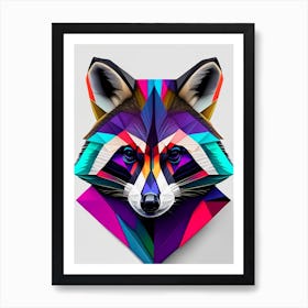 Cozumel Raccoon Modern Geometric 2 Art Print