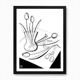 Black And White Vase 1 Art Print