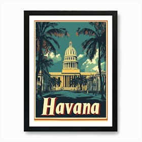 Aihrgdesign A Retro Travel Poster For Havana Featuring The Gr 9ecc3dfb 981d 4e58 Abd4 A2b1832c3a68 2 Art Print