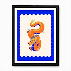 Year Of The Dragon Blue Art Print