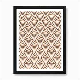 Japanese Seigaiha Wave Terracotta Art Print