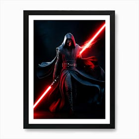 Dark Jedi with Lightsaber Star Wars poster #4 Art Print