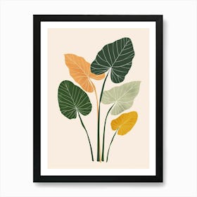 Elephant Ear Plant Minimalist Illustration 2 Art Print