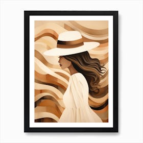 Woman In A Hat 12 Art Print