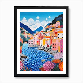 Amalfi, Italy, Illustration In The Style Of Pop Art 3 Art Print