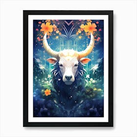 Bull Head Highland cow Art Print