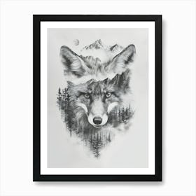 Wolf In The Forest 20 Art Print