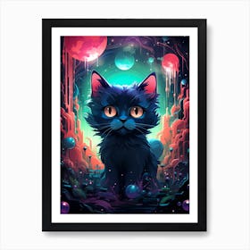 Galaxy Cat Art Print