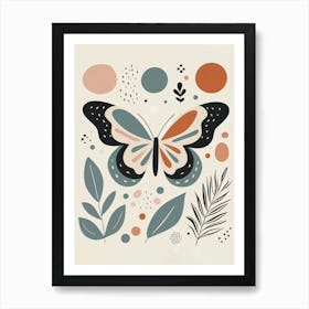 Boho Minimalist Butterfly Poster 4 Art Print