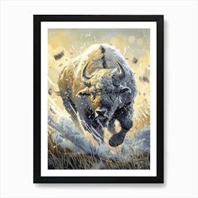 Buffalo Precisionist Illustration 2 Art Print