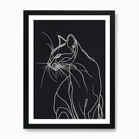 Laperm Cat Minimalist Illustration 3 Art Print