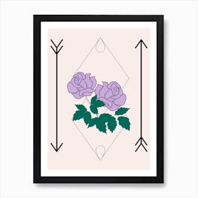 Purple Rose And Arrows Art Print