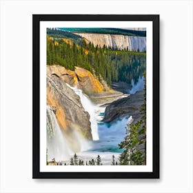 The Upper Falls Of The Yellowstone River, United States Majestic, Beautiful & Classic (1) Art Print