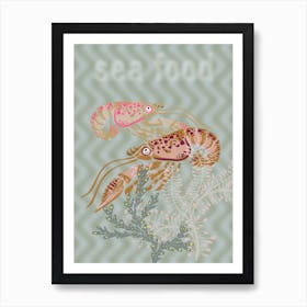 Sea Life Sea Food Shrimps Art Print