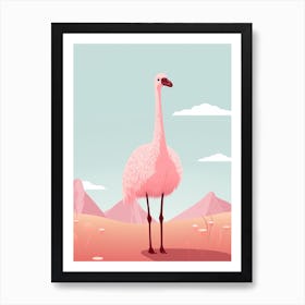 Minimalist Ostrich 2 Illustration Art Print