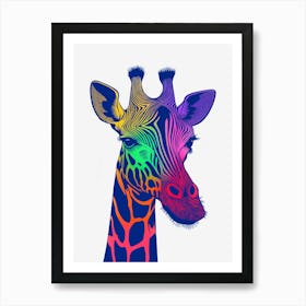 Rainbow Giraffe Art Print