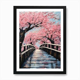 Cherry Blossom Bridge 1 Art Print