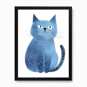 Russian Blue Cat Clipart Illustration 1 Art Print