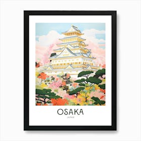 Osaka, Japan Maximalist Travel Poster Vibrant Colour  Art Print