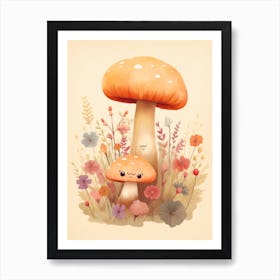Cute Mushroom Nursery 11 Art Print