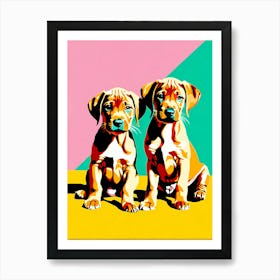 Rhodesian Ridgeback Pups, This Contemporary art brings POP Art and Flat Vector Art Together, Colorful Art, Animal Art, Home Decor, Kids Room Decor, Puppy Bank - 103rd Art Print