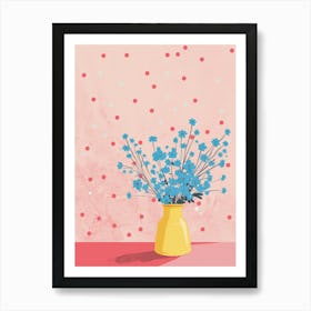 Blue Flowers In A Vase 14 Art Print