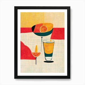 Cocktail 70s Abstract Art Print
