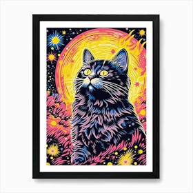 Nebula Pawrel, Psychedelic Cats series Art Print