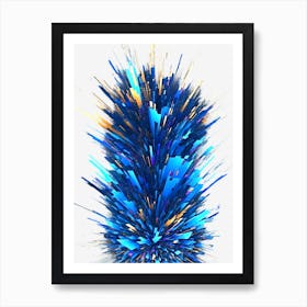 Abstract Blue Starburst Art Print