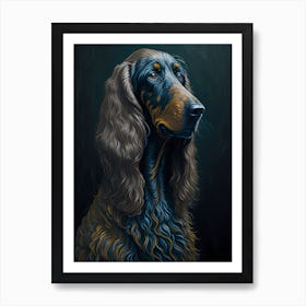 Afghan Hound Dog Portrait Painting (6) Art Print