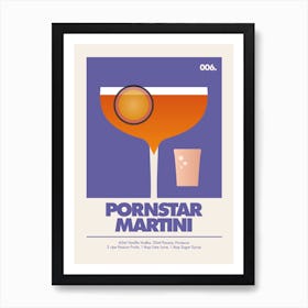 Pornstar Martini, Cocktail Print (Purple) Art Print