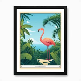 Greater Flamingo South Asia India Tropical Illustration 5 Poster Art Print