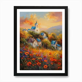 Poppies At Sunset 4 Art Print