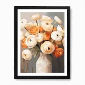 Ranunculus Flower Still Life Painting 4 Dreamy Art Print