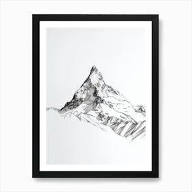 Alpamayo Peru Line Drawing 3 Art Print