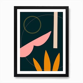 Abstract Shapes Dark Art Print