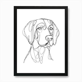 Dog hand drawing line art monoline minimalist illustration Art Print