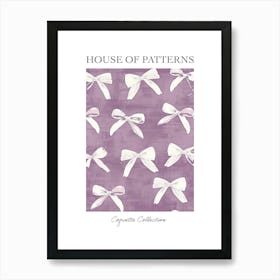 White And Lilac Bows 1 Pattern Poster Art Print