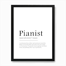 Pianist Funny Definition Hobby Gift Art Print